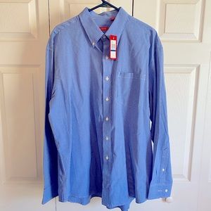 Izod Blue checked Men’s Shirt XL NWT